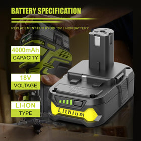 BECDXPal Ryobi 18V battery with indicator for quick power checks