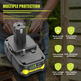 BECDXPal Ryobi 18V 4000mAh 2-pack compatible with One+ system