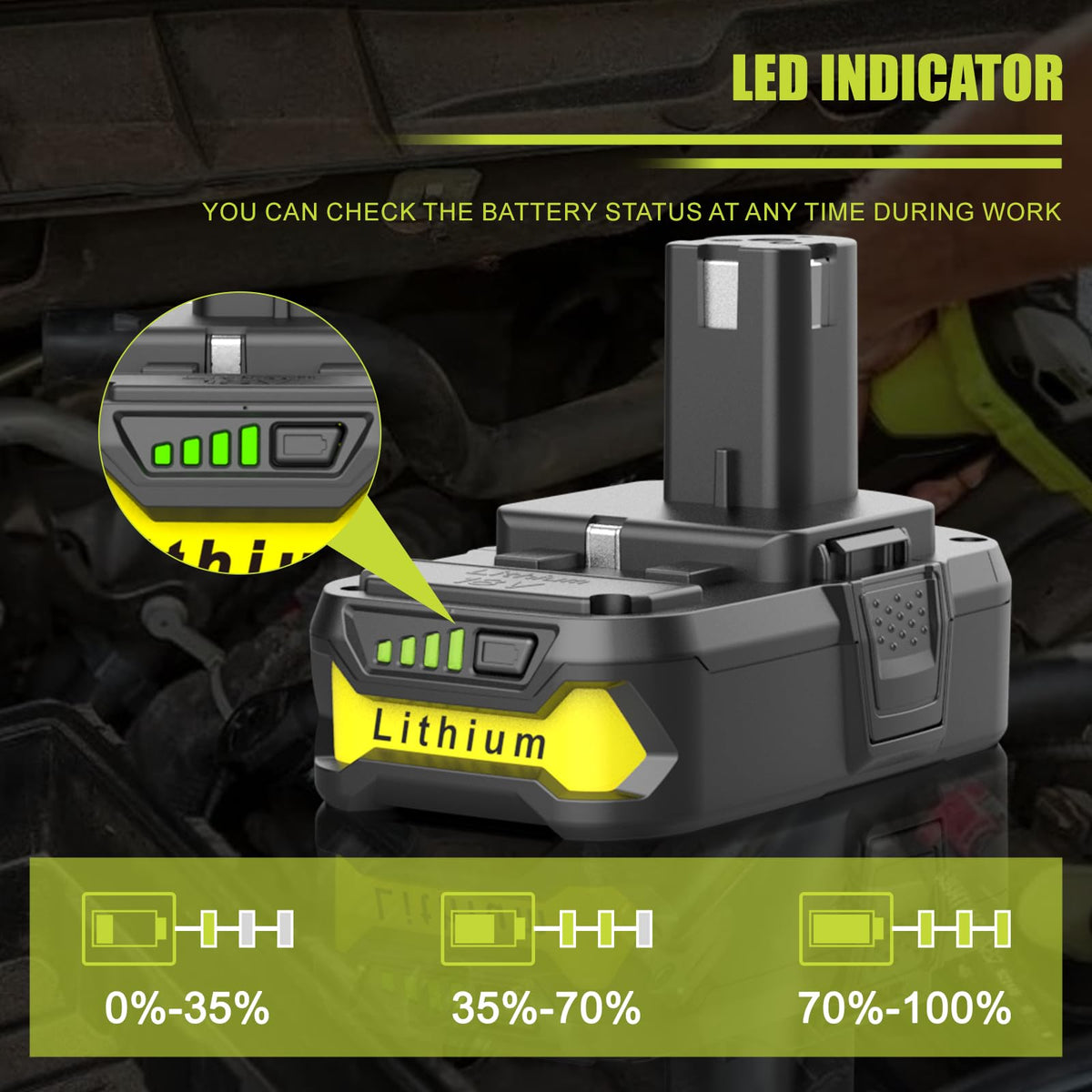 BECDXPal Ryobi 18V 4000mAh safety protections for reliable operation