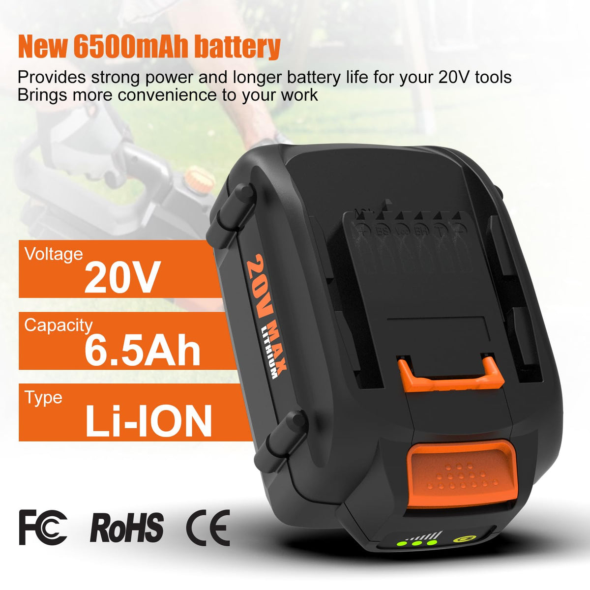 BECDXPal Worx 20V charger 3A provides reliable charging.