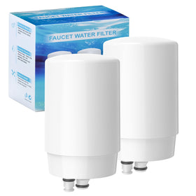 Beckacher 2-pack Brita faucet filter front view for easy replacement and steady filtration.