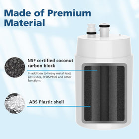 Beckacher Brita faucet filter 2-pack compatibility label details for model verification.