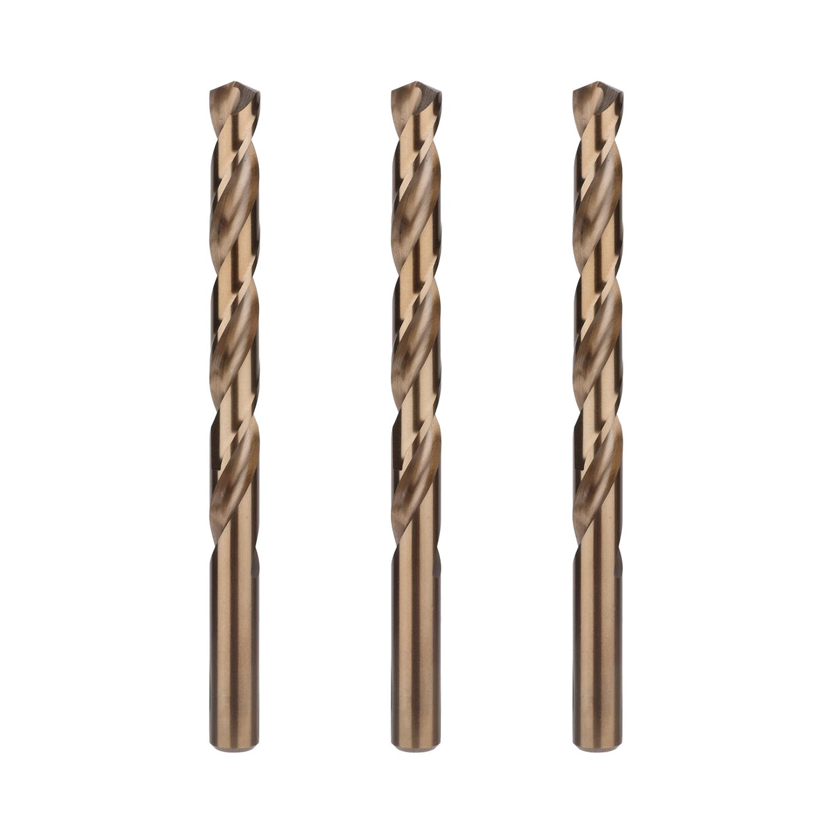 BECOLLO 1/2 inch cobalt drill bit set, front view for metalworking tasks.