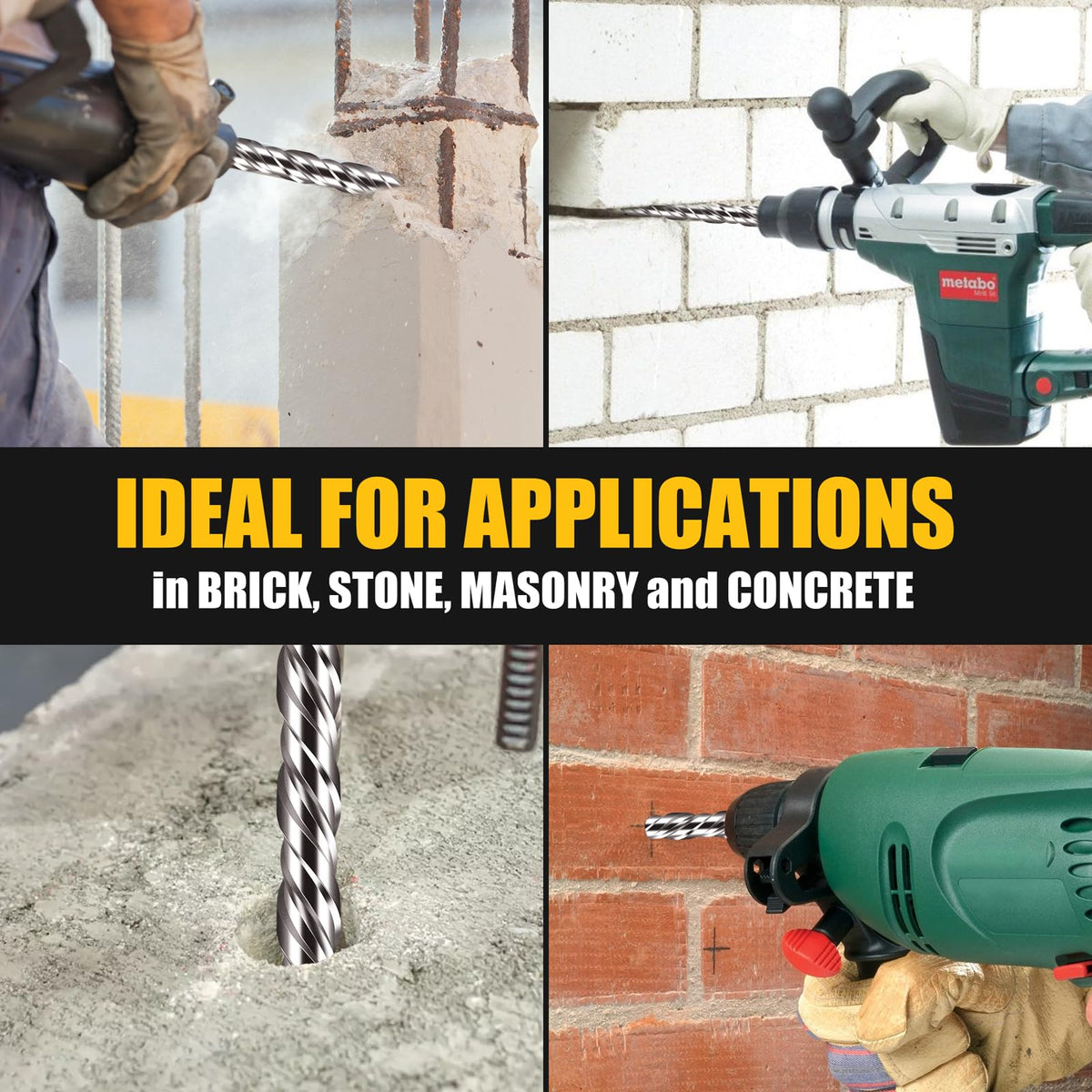 BECOLLO SDS-Plus compatibility with Bosch, DeWalt, Makita.