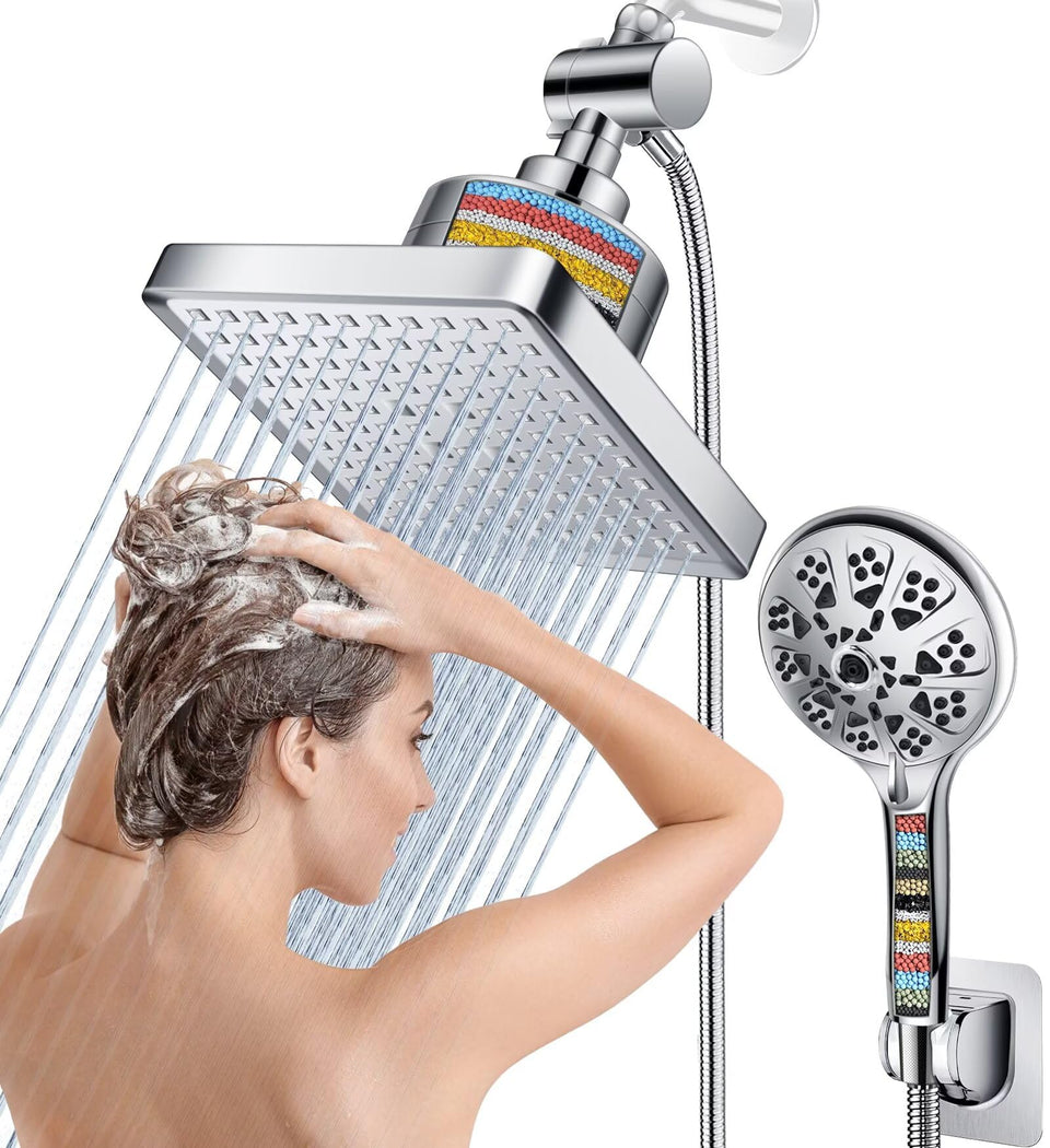 Beekim dual-filtered shower head combo with double filtration for purer water