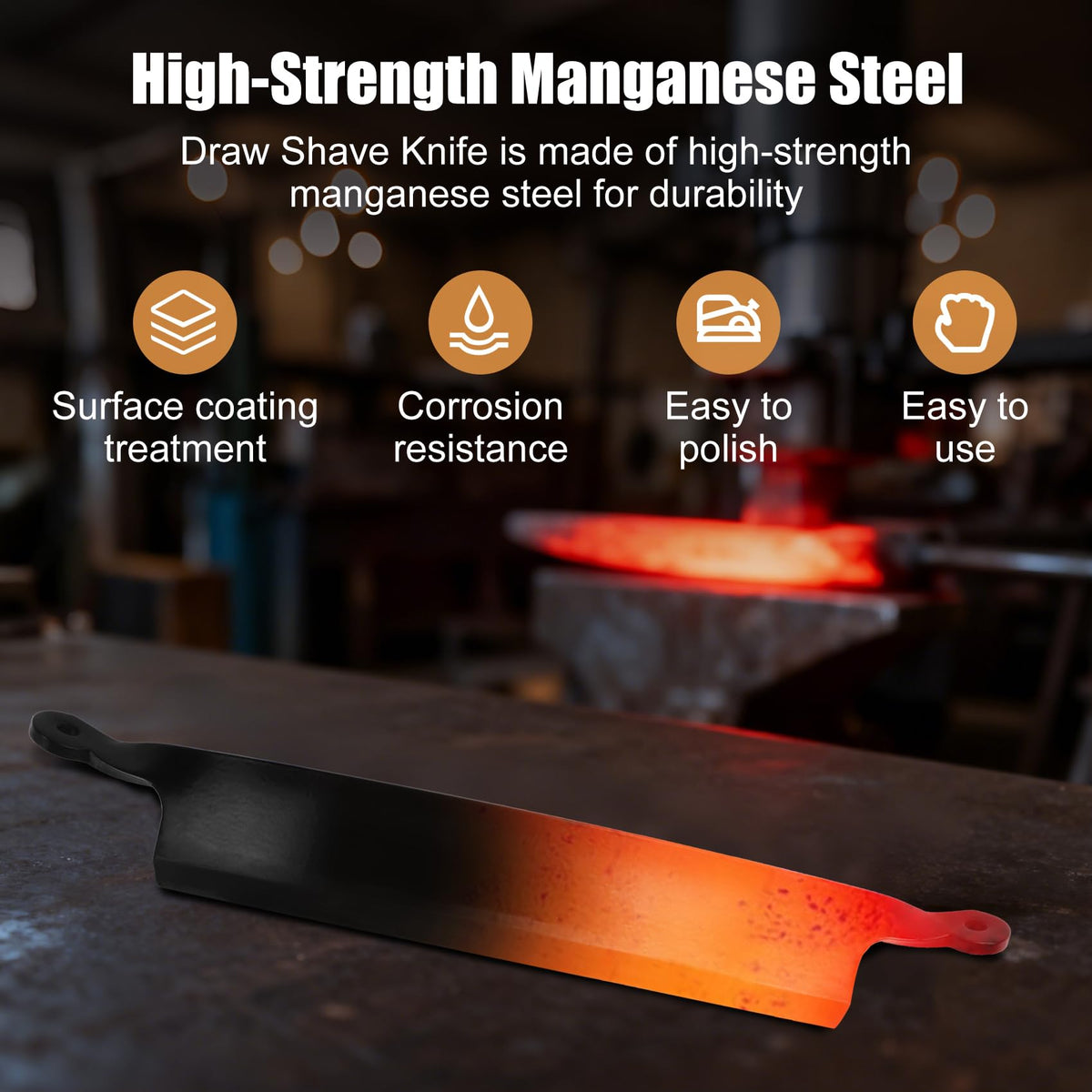 Beendou woodworking DIY use, highlighting durable manganese steel and wooden handle.