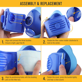 BEESAFETY activated-carbon-filter-cartridges enable gas and vapor protection when needed.