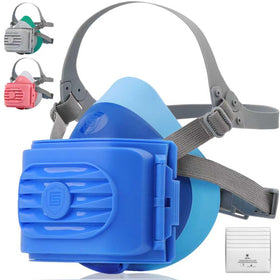 BEESAFETY half-face respirator blue provides reusable protection during painting and sanding tasks.