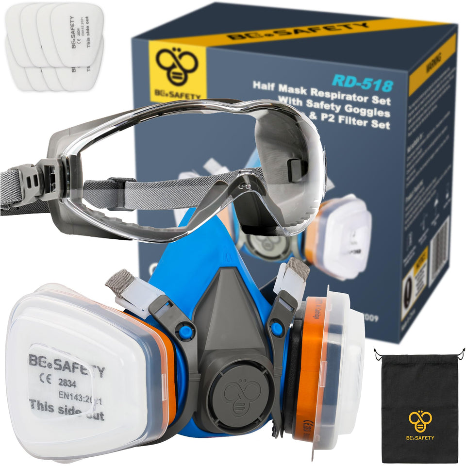 BEESAFETY RD-518 half-face respirator mask for fumes and dust in painting