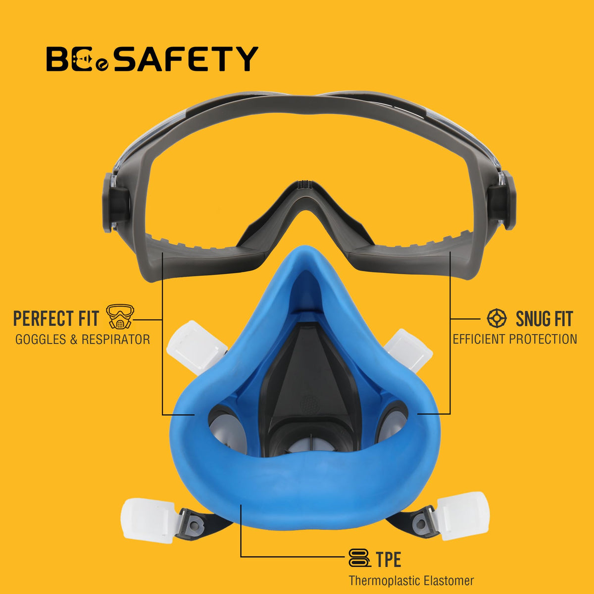 BEESAFETY RD-518 safety goggles shield eyes from dust and splashes