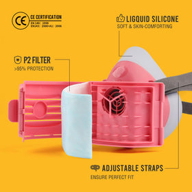 BEESAFETY silicone face seal close-up highlighting skin-friendly material