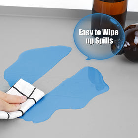 BeesVo cabinet protector mat pictured in a bathroom cabinet to resist moisture