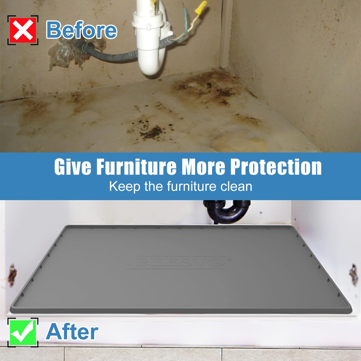 BeesVo heavy-duty silicone mat demonstrates durability and flexibility around pipes