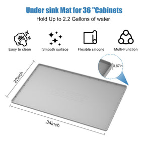 BeesVo under-sink mat with wipe-clean silicone surface for easy maintenance