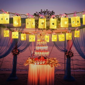 Beeveer Sun cutout lanterns purple create warm decorative patterns for intimate evenings.