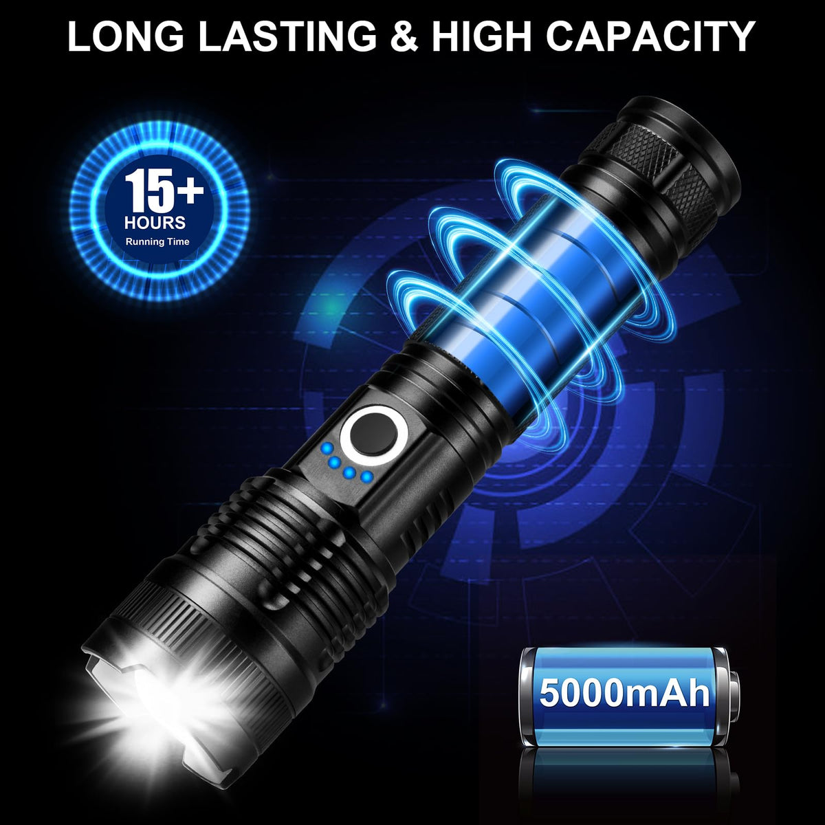 BEFAMALI 5000mAh battery powers long use and easy recharging