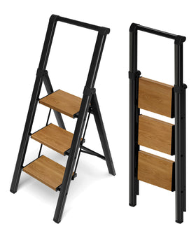 BEFITMACE 3-step ladder with wide pedal for stable kitchen tasks
