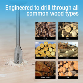 BeHappy deep-flute spade bits for clean chip removal and durability