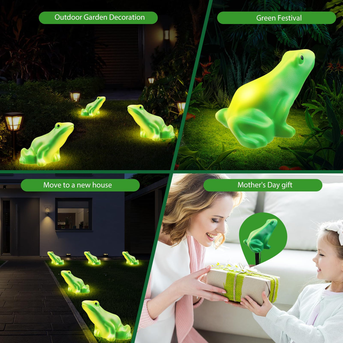 BeHiller outdoor frog path light provides a warm white glow for nightly strolls.