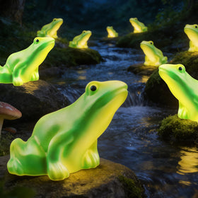 BeHiller solar frog path light six-pack brightens walkways with warm, energy-efficient glow.