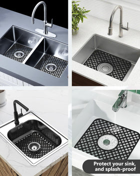 BEHOK two-pack silicone protector offers universal fit for most sinks.
