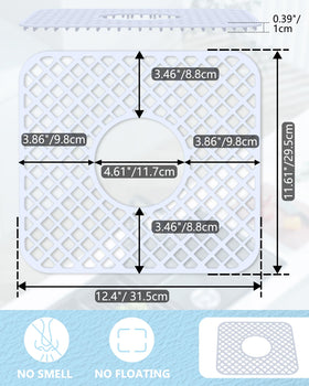 BEHOK trellis pattern mat used as dish-drying rack