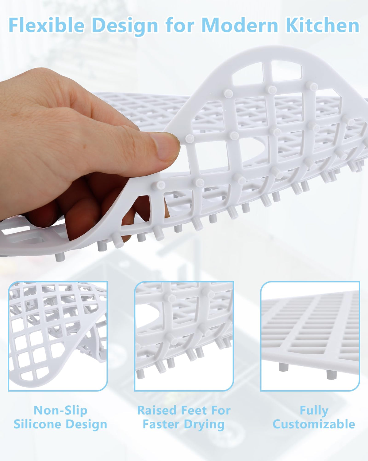 BEHOK universal-fit silicone mat adapts to various sinks