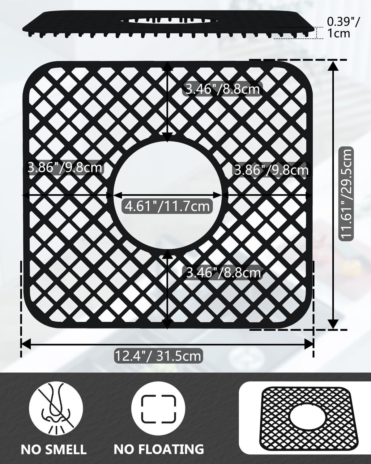 BEHOK trellis pattern cushions fragile glassware during prep.