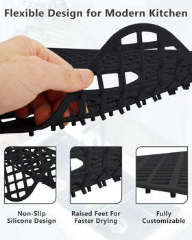 BEHOK easy-clean silicone mat resists odors and dries quickly.