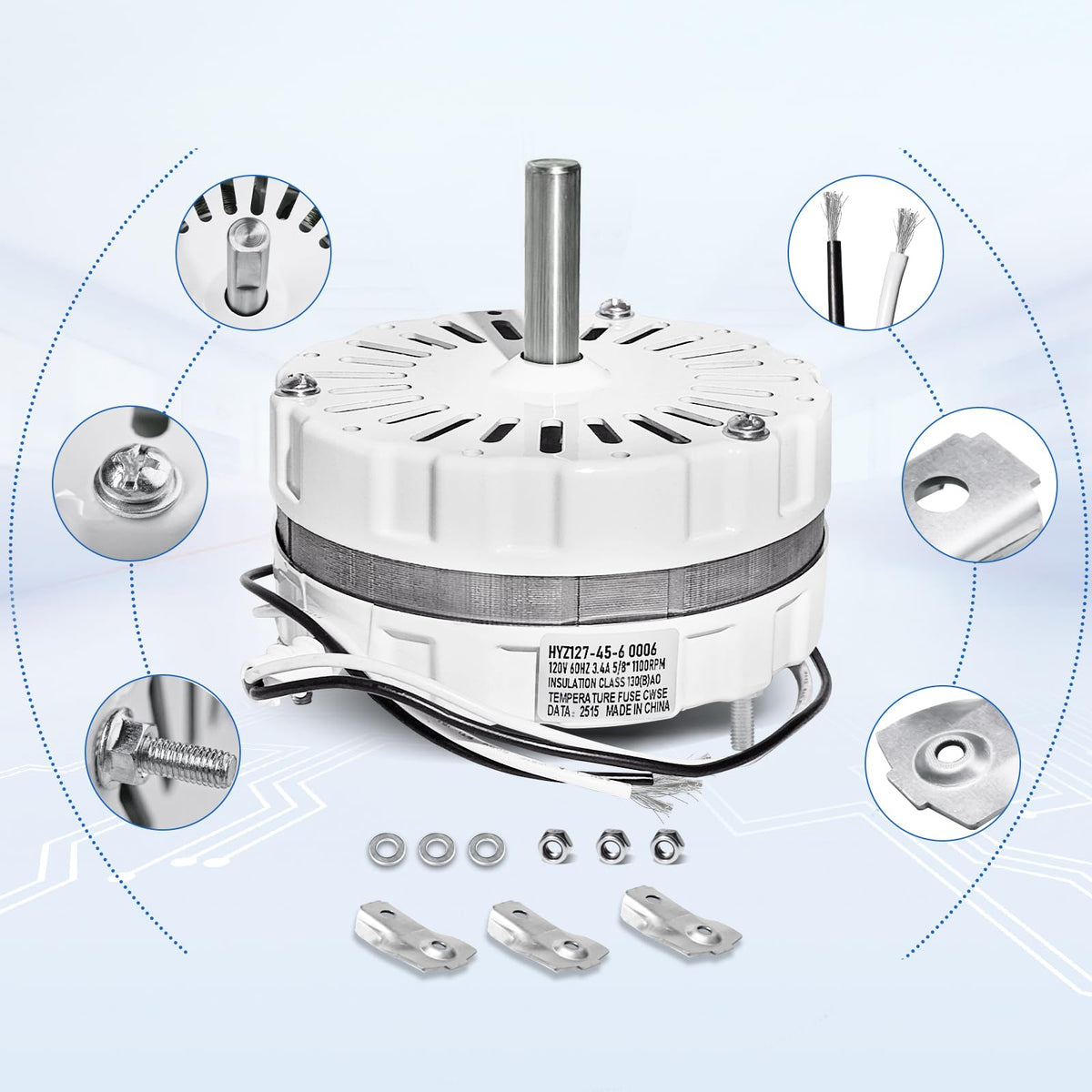 BeHonor F0510B2944 locking nylon nuts ensure secure mounting.