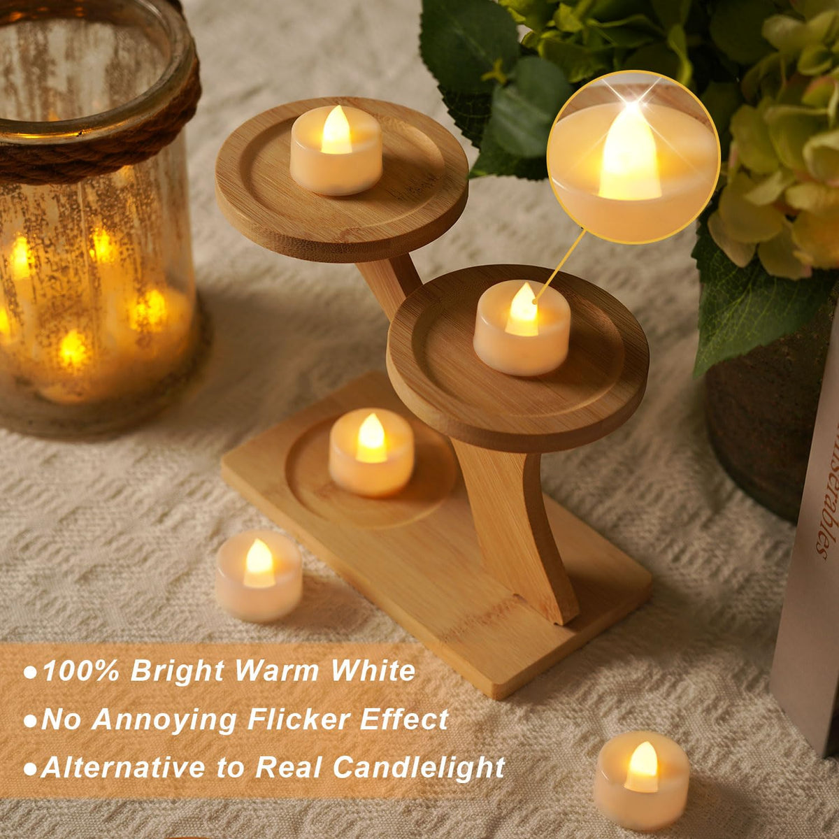BEICHI tea light safety cap design protects children during use.