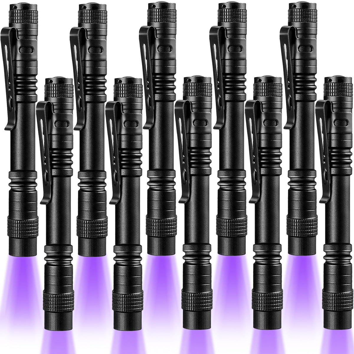 Beieverluck UV blacklight flashlight 395nm with clip reveals pet urine stains for cleaner spaces