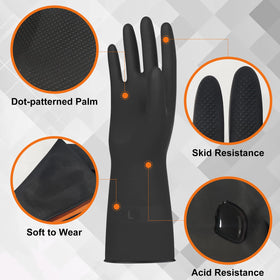 Beieverluck black dishwashing gloves providing splash protection and dexterity