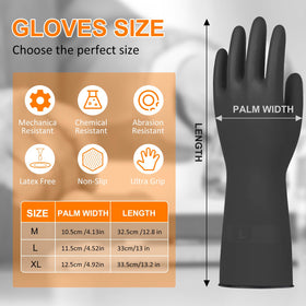 Beieverluck heavy-duty rubber gloves with textured palm for secure grip