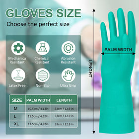 Beieverluck nitrile gloves with textured palm for secure grip in wet or oily conditions.