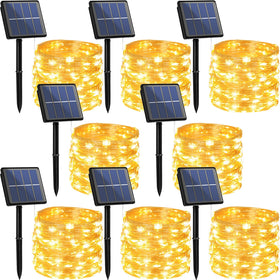 Beieverluck outdoor solar fairy lights spanning 264ft for expansive garden glow