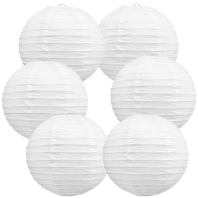 BEISHIDA 12-inch white paper lanterns front view for events
