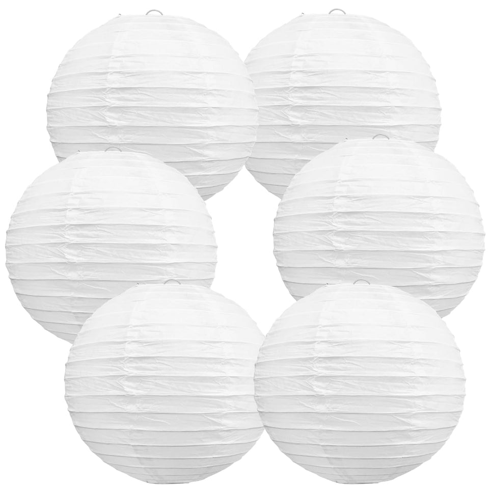 BEISHIDA 12-inch white paper lanterns front view for events