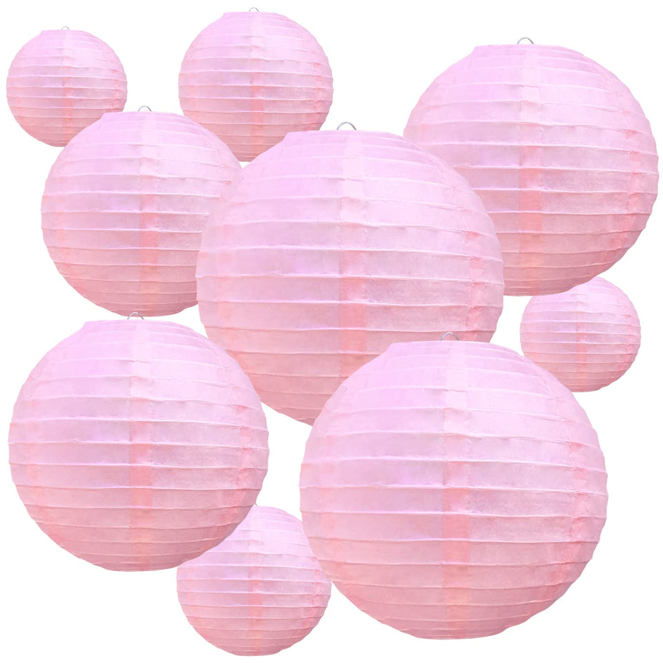 BEISHIDA pink round lanterns 10-pack for festive party decor and soft ambient lighting