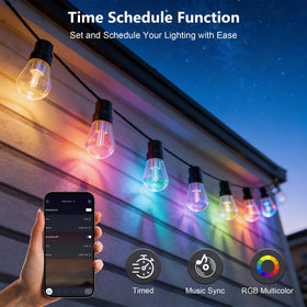 Beizelte easy-install hanging bulbs simplify setup on balcony or deck.