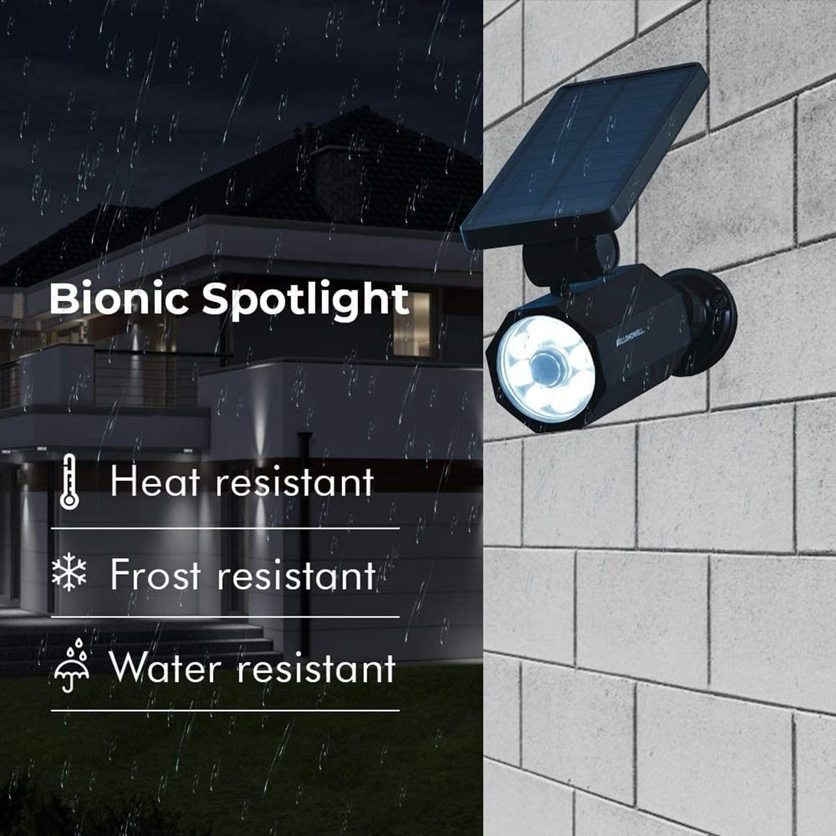 Bell+Howell Bionic Spotlight Deluxe easy installation with solar power.