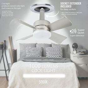 Bell+Howell Socket Breeze 5000 Kelvin cool light for natural illumination.