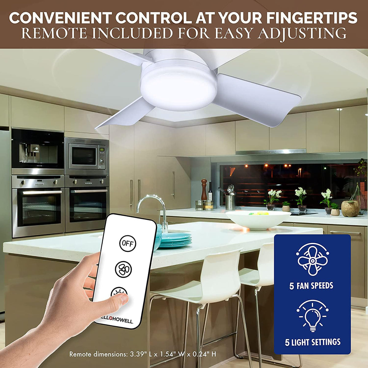 Compact Socket Breeze Light with slim profile for small spaces