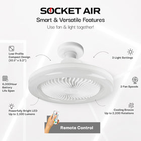 Bell+Howell SocketAir ideal for living rooms, dining areas, or offices.