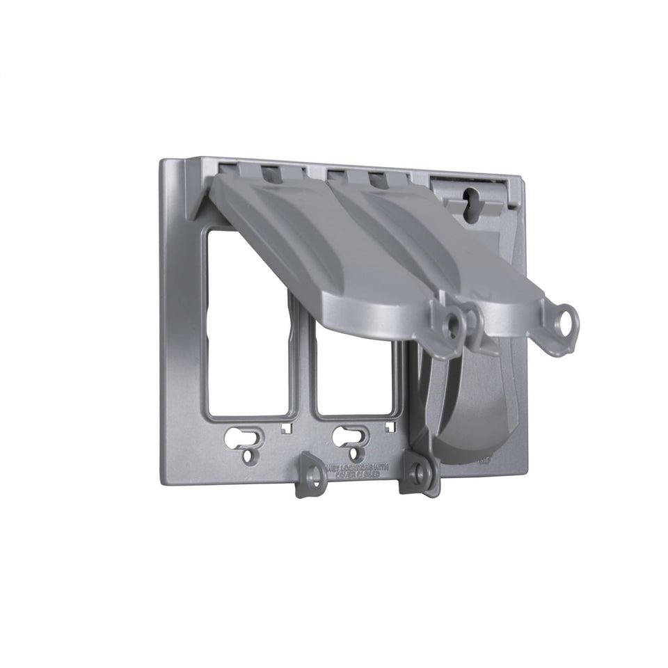 Bell Hubbell MX3050S flip weatherproof cover for three-gang box protects outdoor wiring
