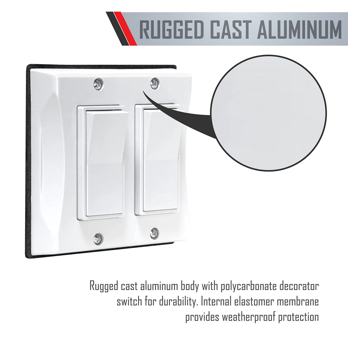 Vertical decorator switch cover by BELL TayMac 5127-1 guards exterior switches