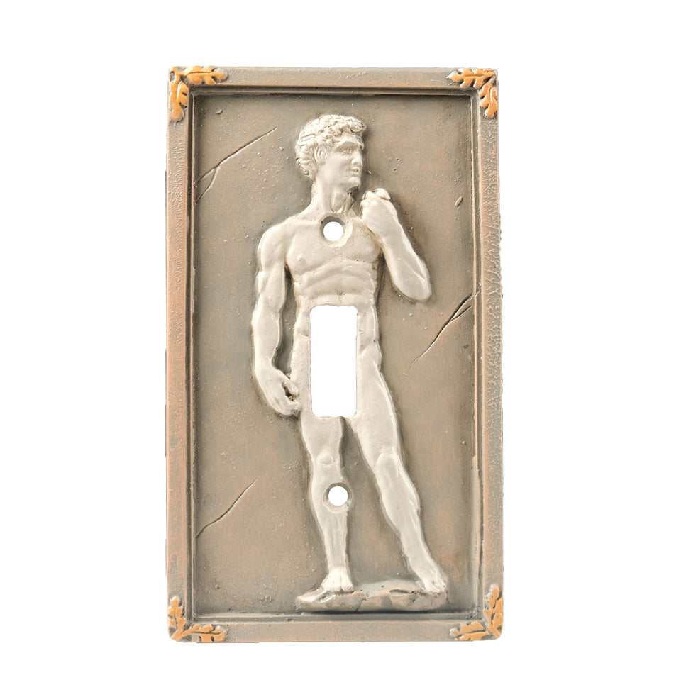 Bella Haus Design Michelangelo's David 3D light switch cover with raised detail for a playful home accent.