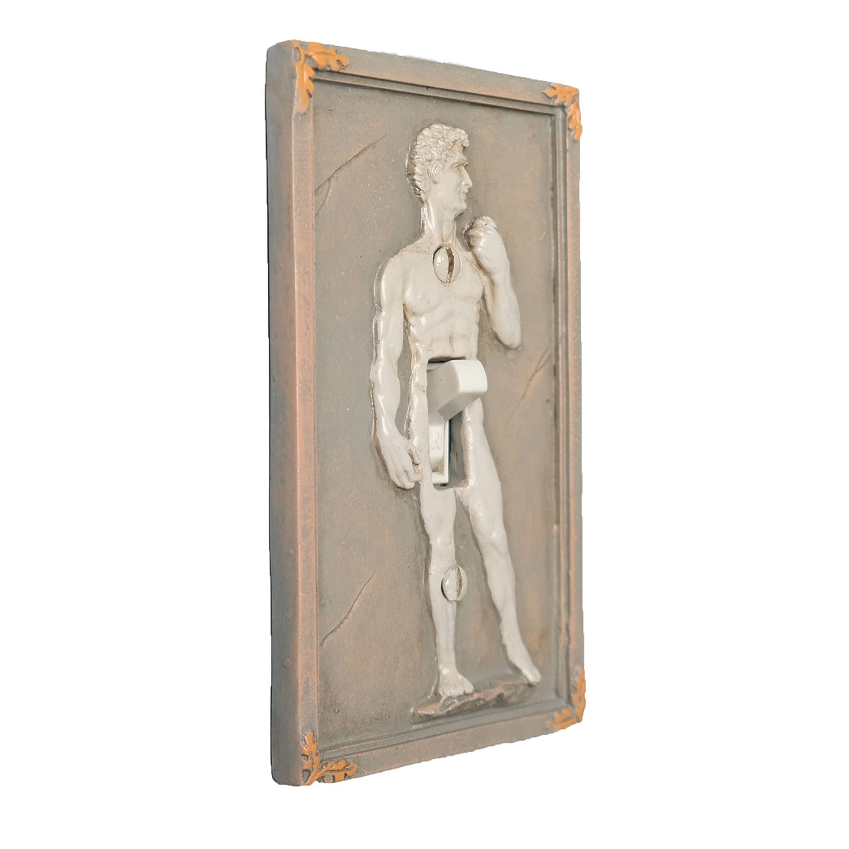 Bella Haus Design authentic David sculpture feel on switch plate, durable polyresin.