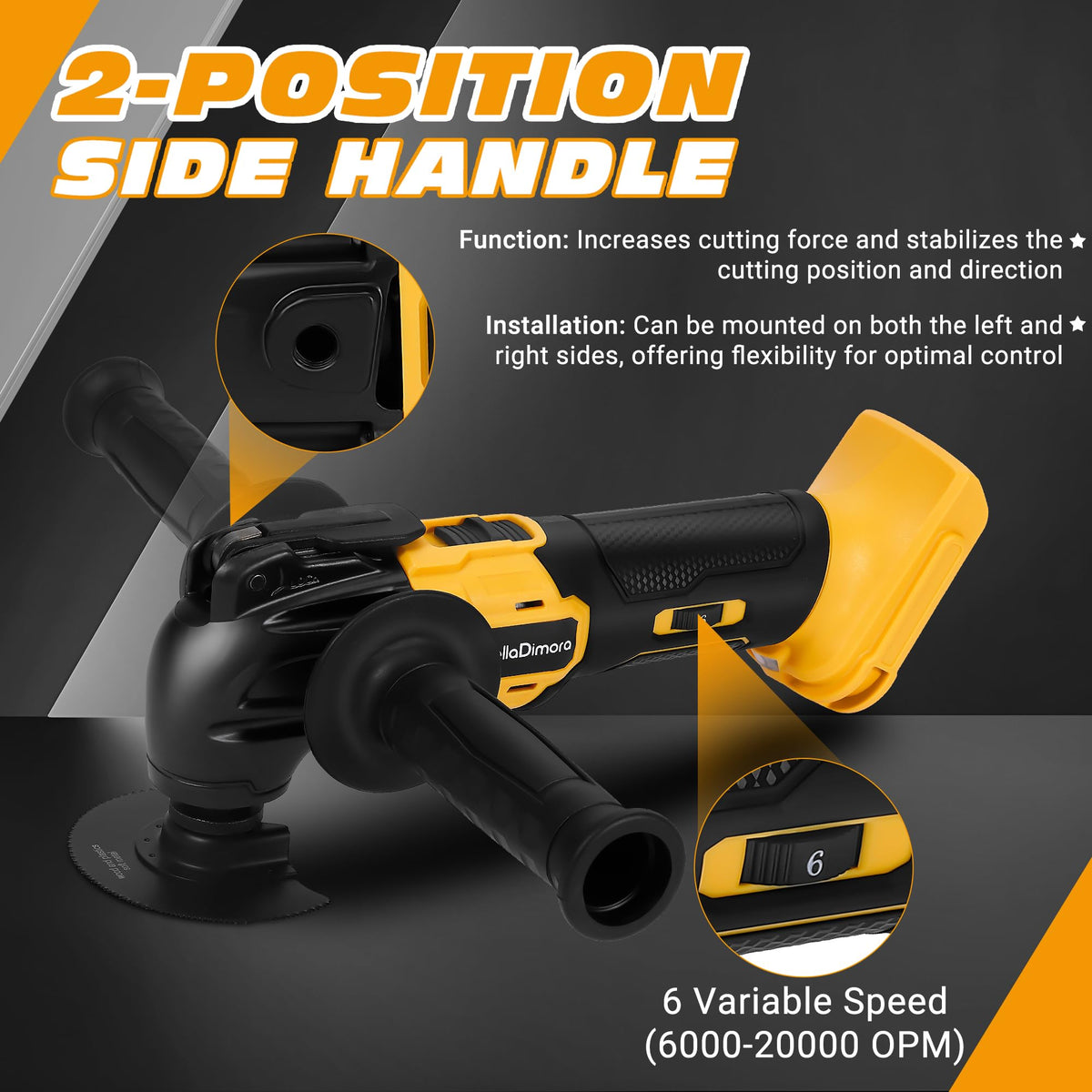 BellaDimora tool features 5-in-1 protection system for safer operation and longer life.