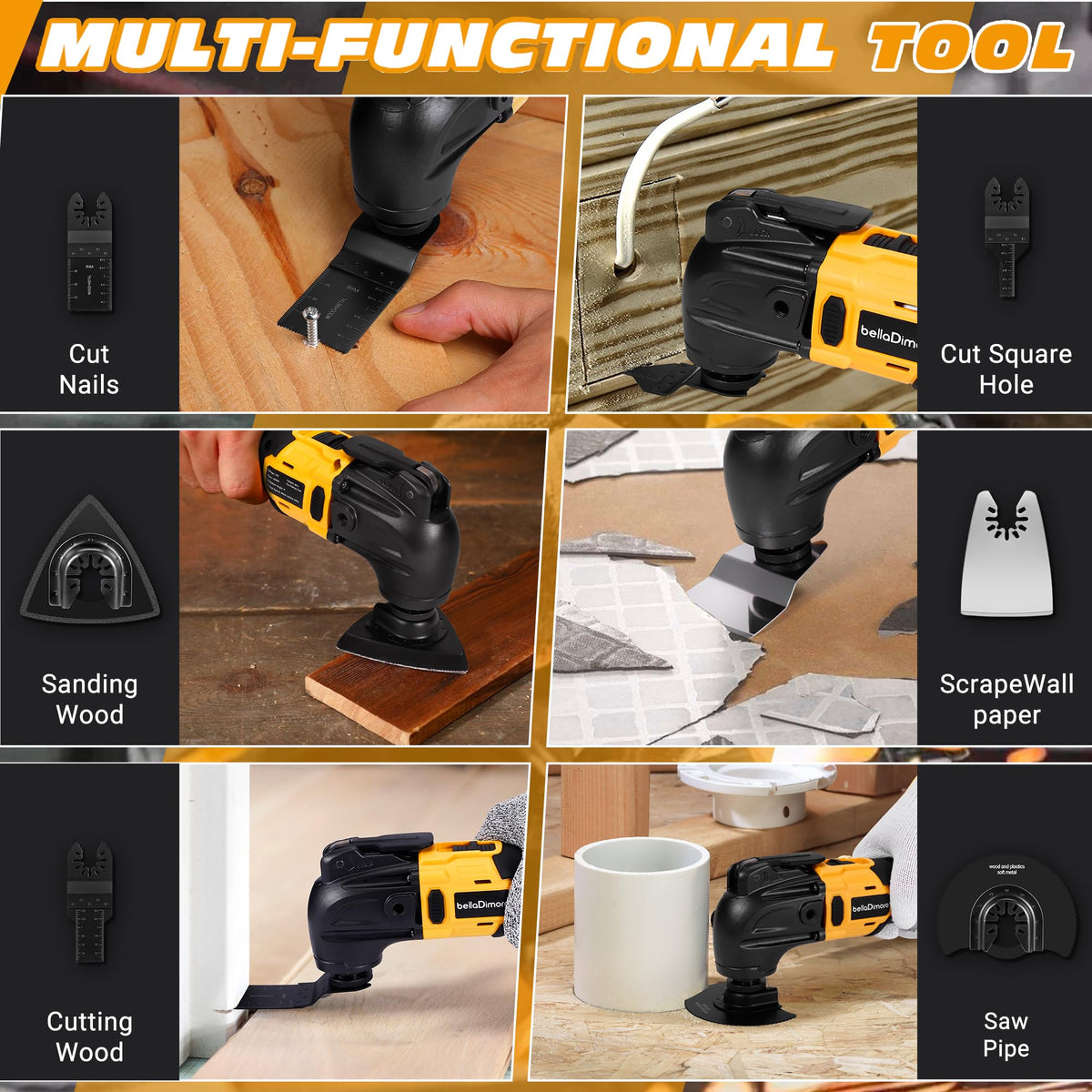 BellaDimora multi-tool handles grout removal, trim work, rust removal, and more.